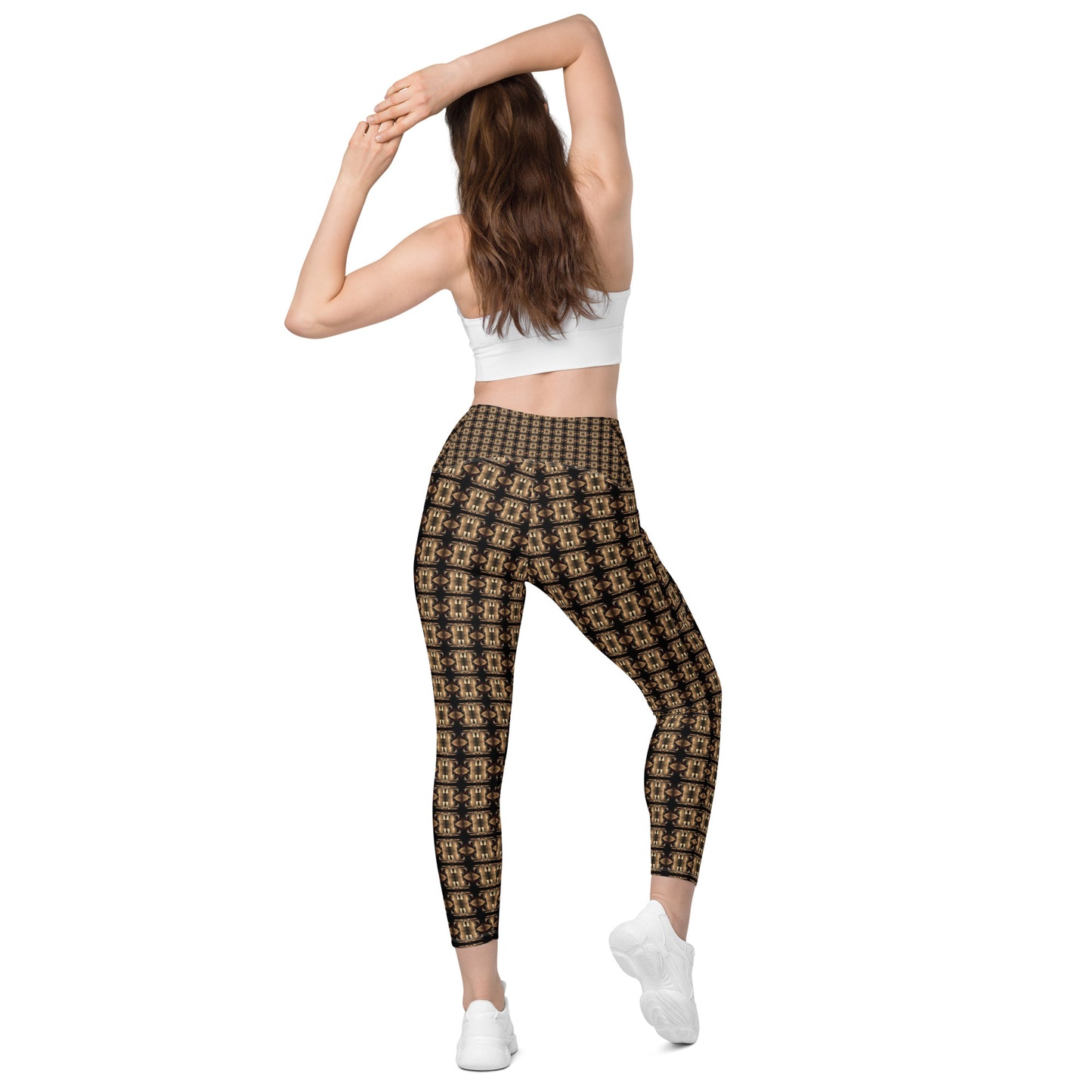 Platinum Ladies Crossover Leggings with Pockets (Full Print) - The God Ball Originals by Chris Rabalais (2024)
