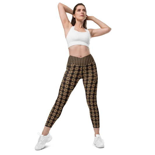 Platinum Ladies Crossover Leggings with Pockets (Full Print) - The God Ball Originals by Chris Rabalais (2024)