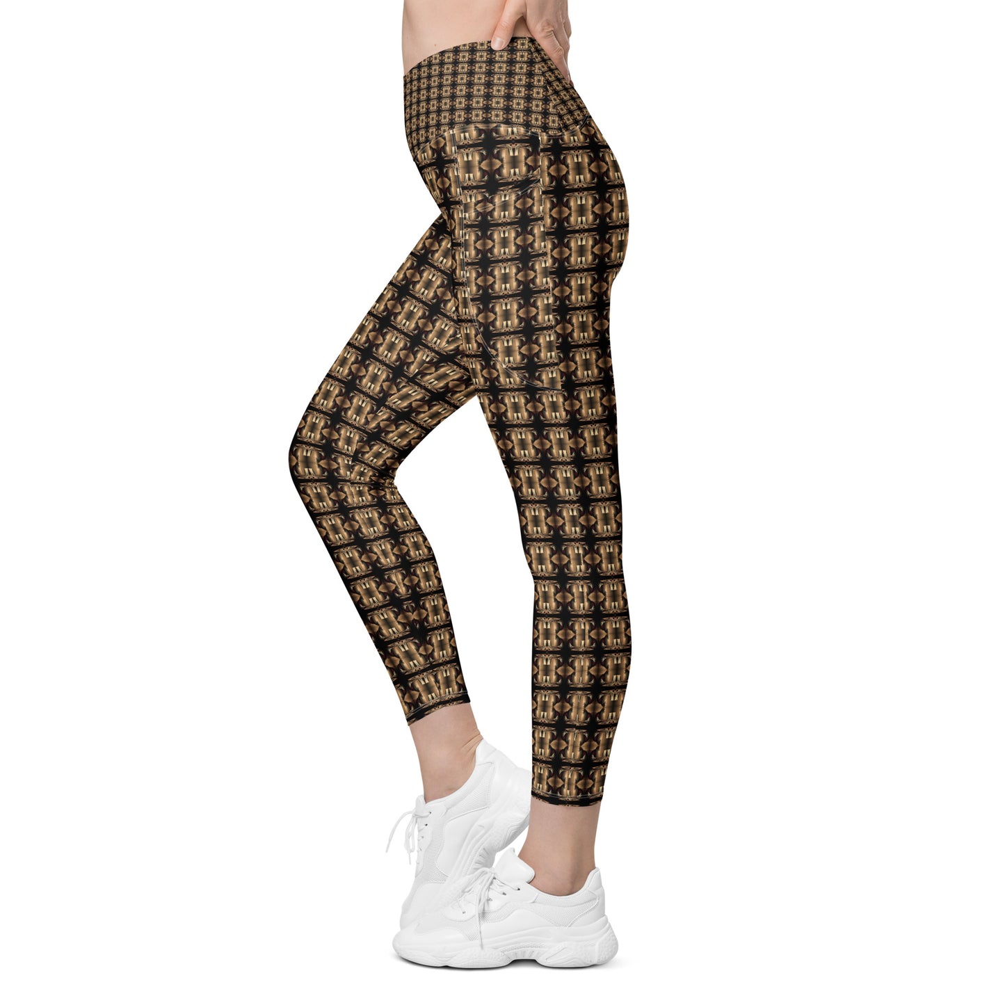 Platinum Ladies Crossover Leggings with Pockets (Full Print) - The God Ball Originals by Chris Rabalais (2024)