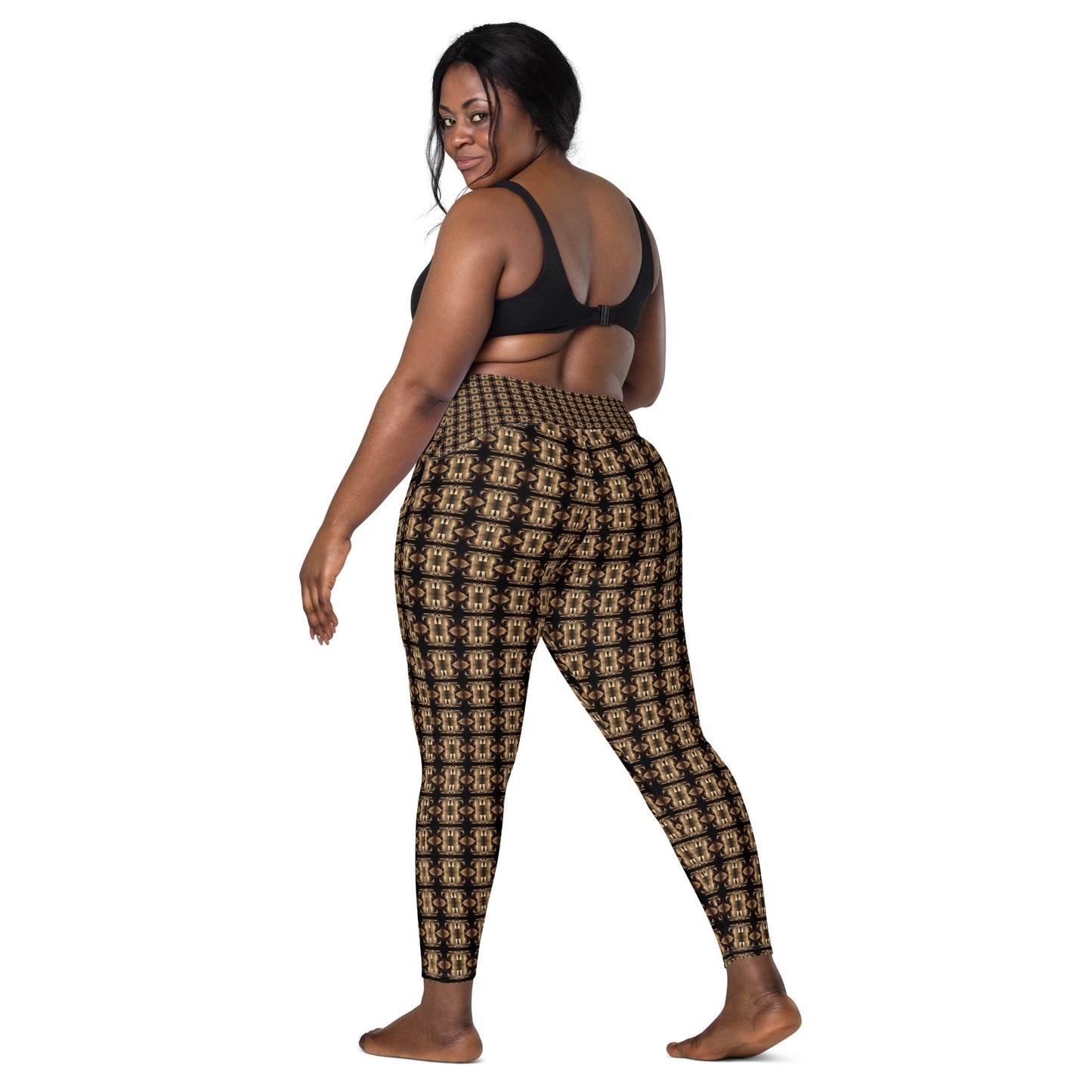 Platinum Ladies Crossover Leggings with Pockets (Full Print) - The God Ball Originals by Chris Rabalais (2024)