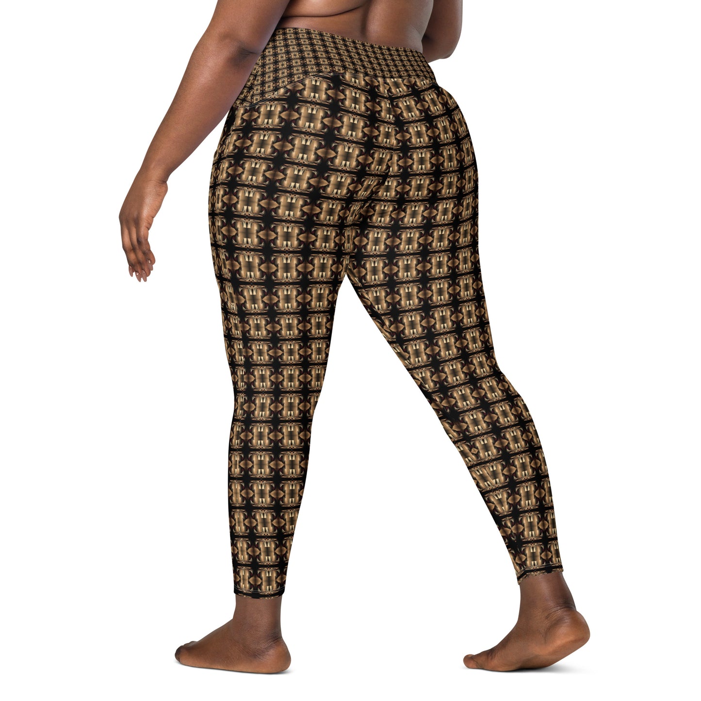 Platinum Ladies Crossover Leggings with Pockets (Full Print) - The God Ball Originals by Chris Rabalais (2024)