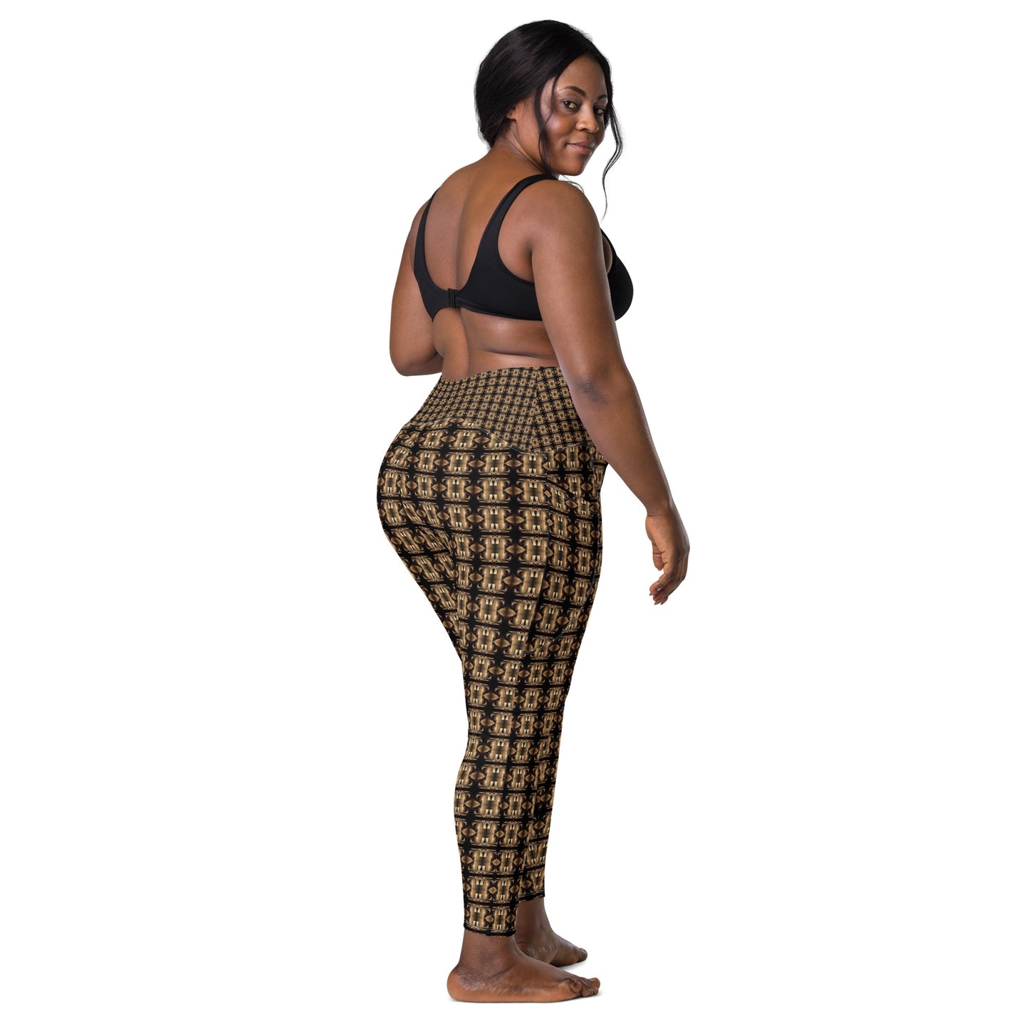 Platinum Ladies Crossover Leggings with Pockets (Full Print) - The God Ball Originals by Chris Rabalais (2024)