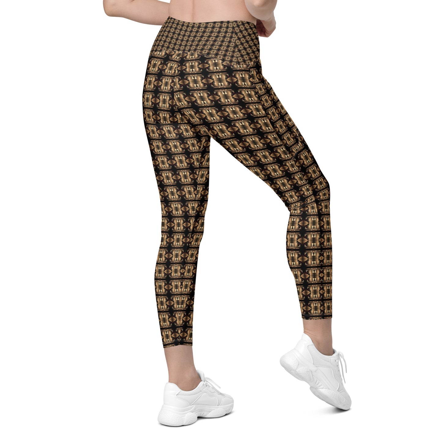 Platinum Ladies Crossover Leggings with Pockets (Full Print) - The God Ball Originals by Chris Rabalais (2024)
