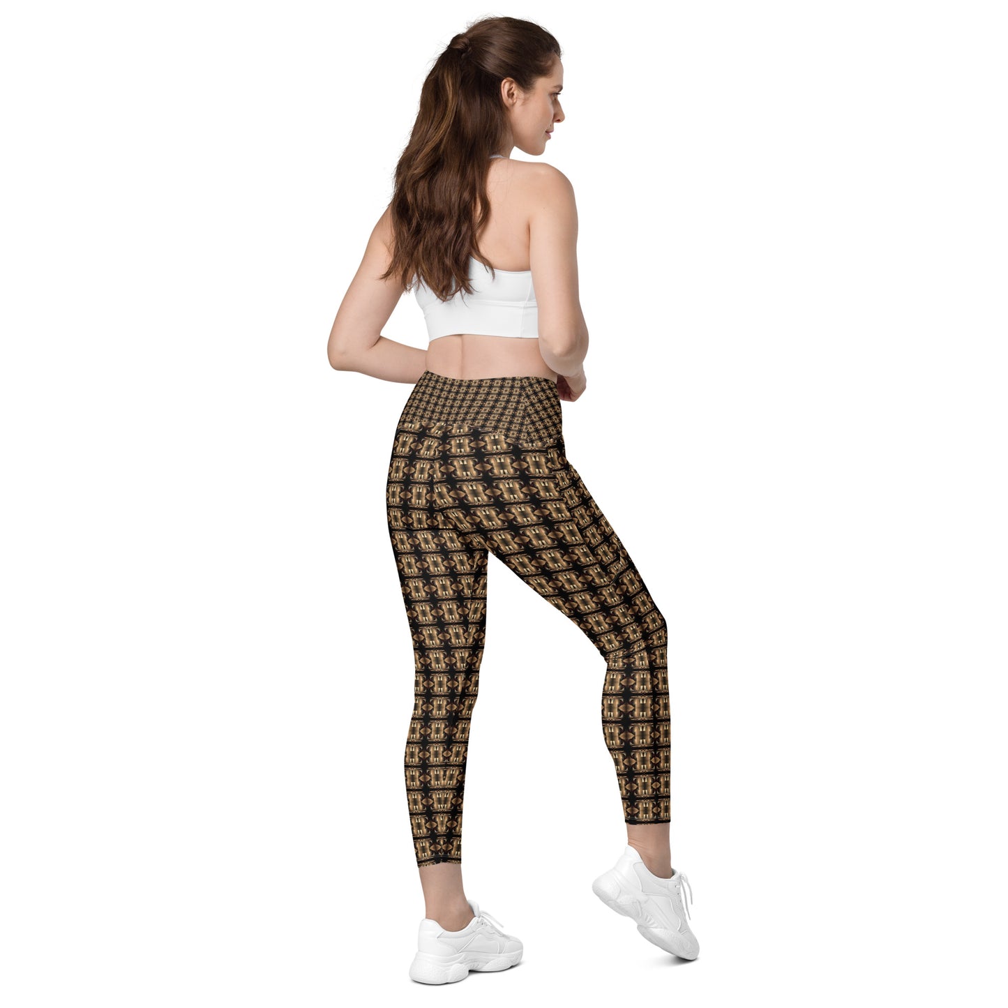 Platinum Ladies Crossover Leggings with Pockets (Full Print) - The God Ball Originals by Chris Rabalais (2024)