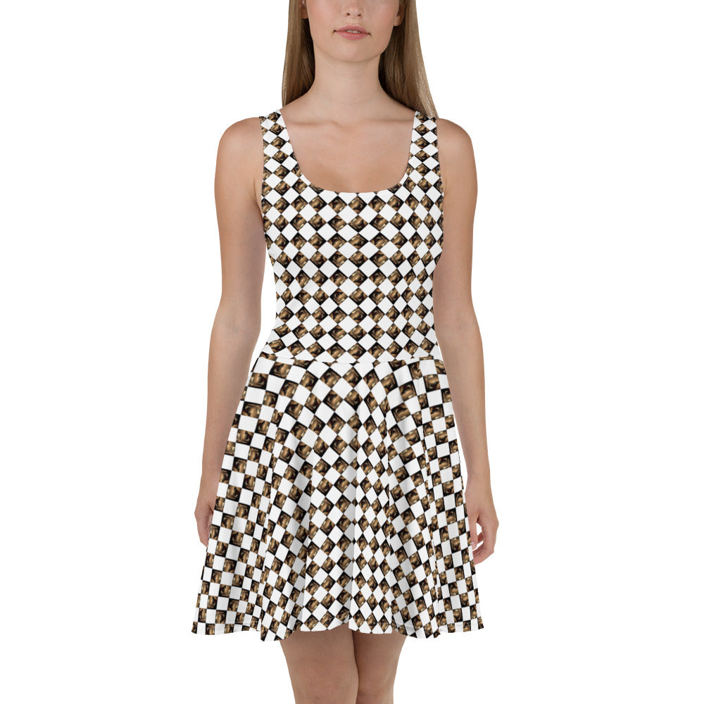 Diamond Gold Skater Dress (Full Print) - The God Ball Originals by Chris Rabalais (2024)