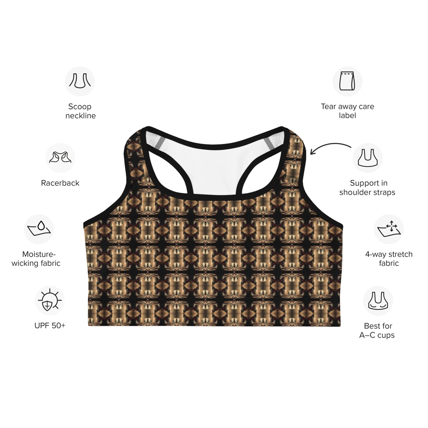 Platinum Sports Bra (Full Print) - The God Ball Originals by Chris Rabalais (2024)