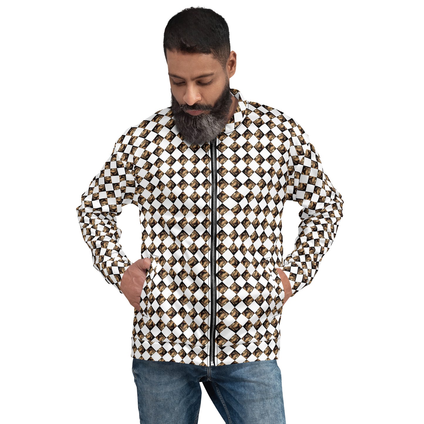 Diamond Gold Unisex Bomber Jacket (Full Print) - The God Ball Originals by Chris Rabalais (2024)