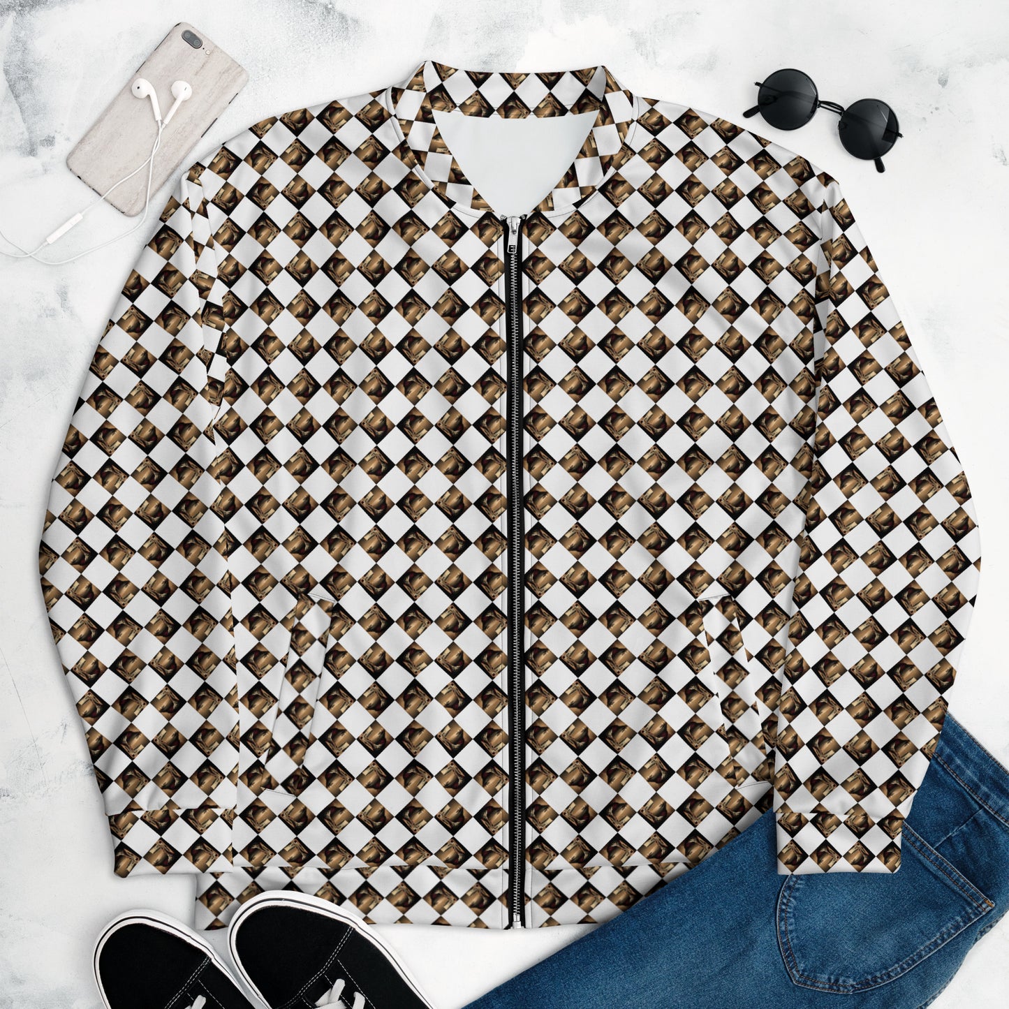 Diamond Gold Unisex Bomber Jacket (Full Print) - The God Ball Originals by Chris Rabalais (2024)