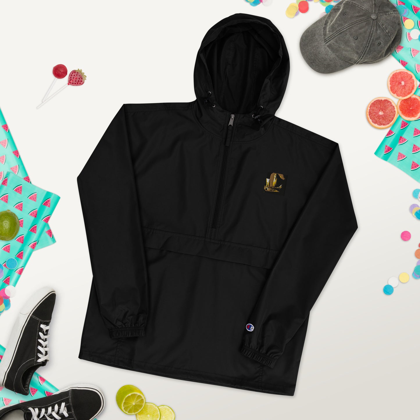 Embroidered Champion Packable Jacket - The God Ball Originals by Chris Rabalais (2024)