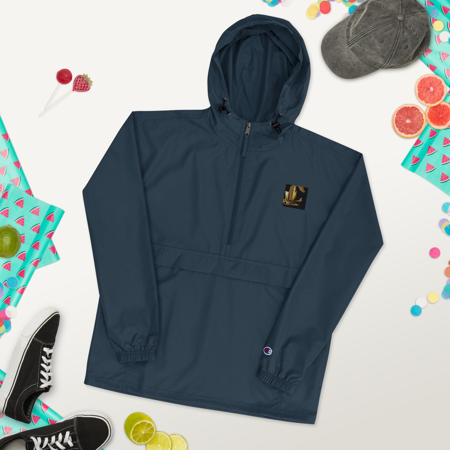 Embroidered Champion Packable Jacket - The God Ball Originals by Chris Rabalais (2024)