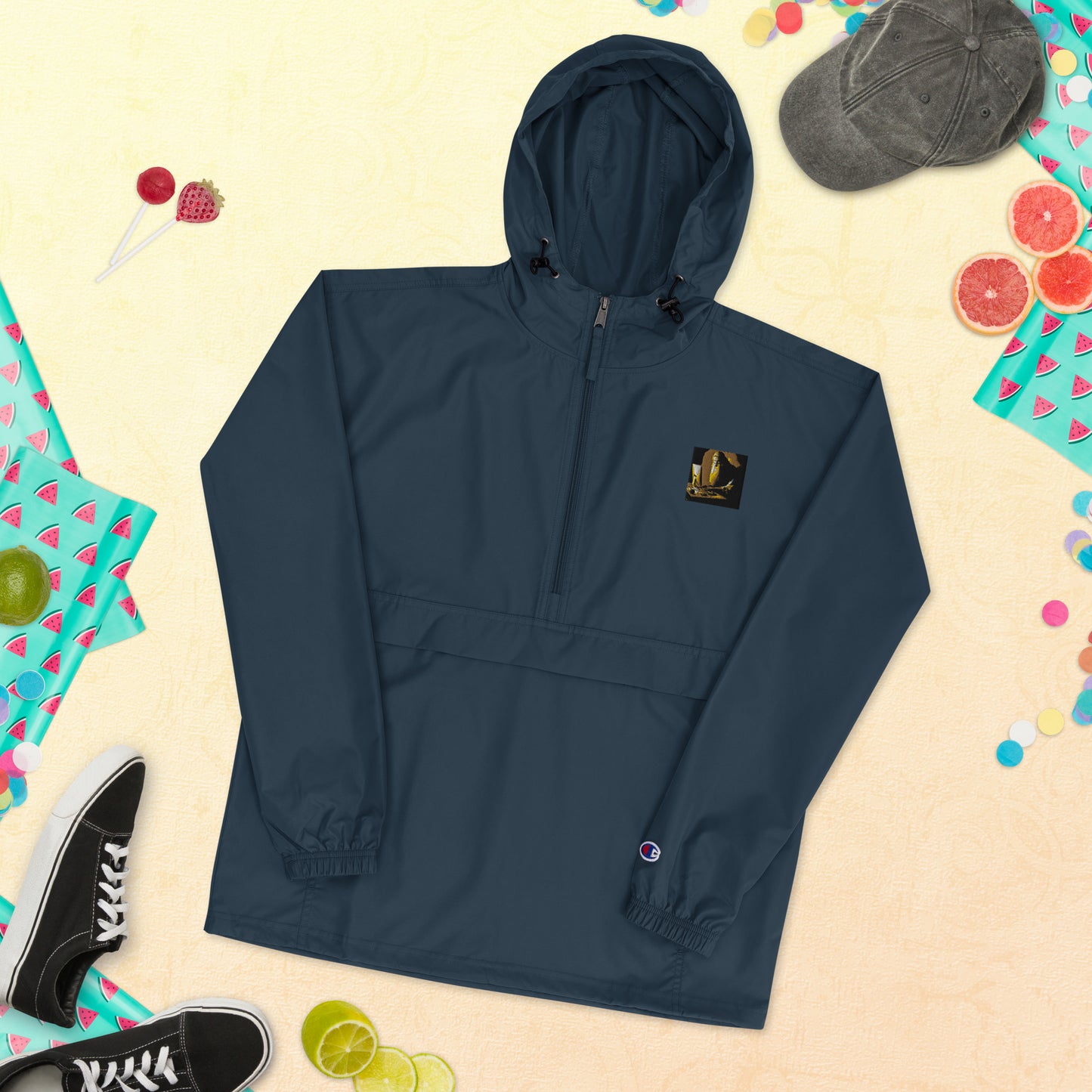 Embroidered Champion Packable Jacket - The God Ball Originals by Chris Rabalais (2024)