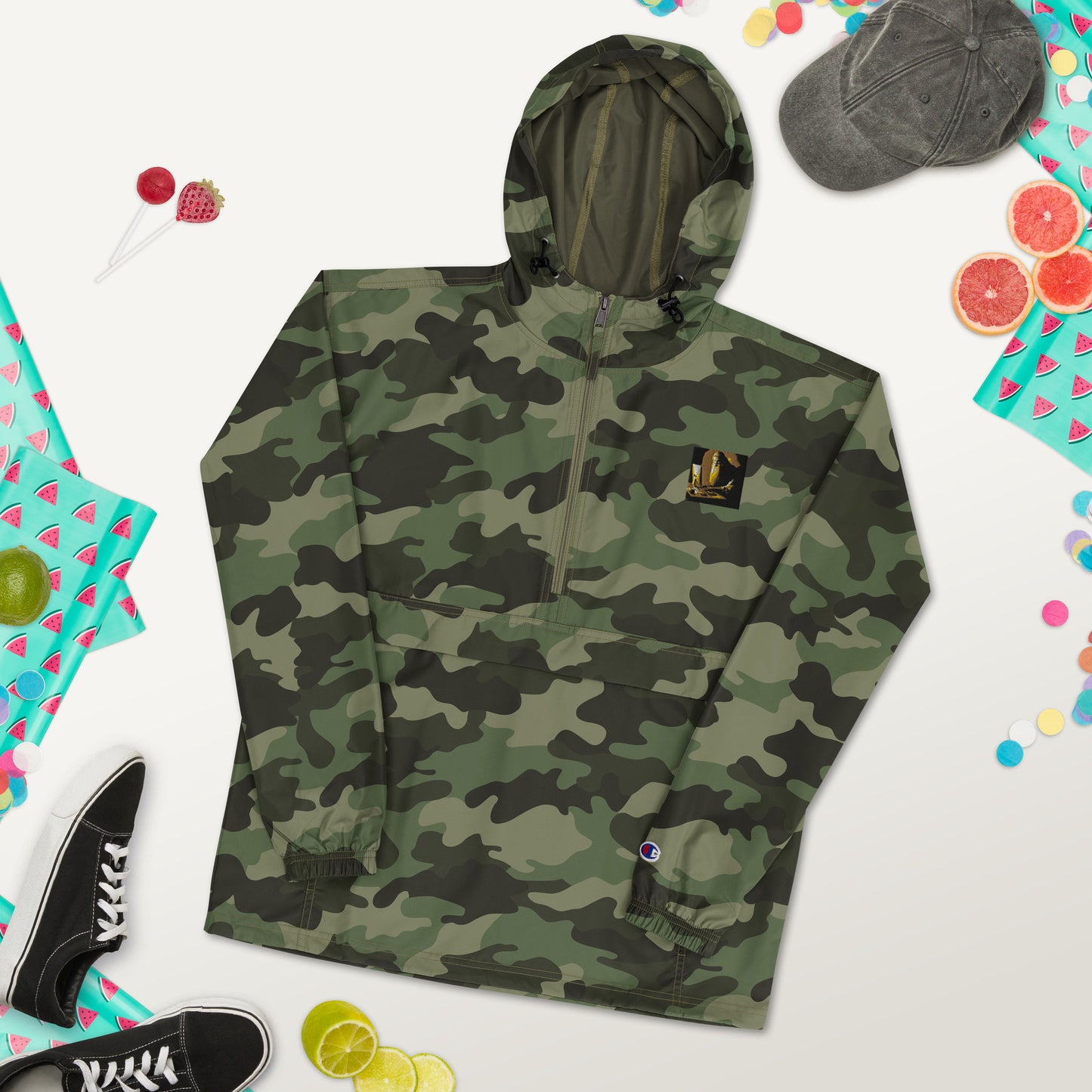 Embroidered Champion Packable Jacket - The God Ball Originals by Chris Rabalais (2024)