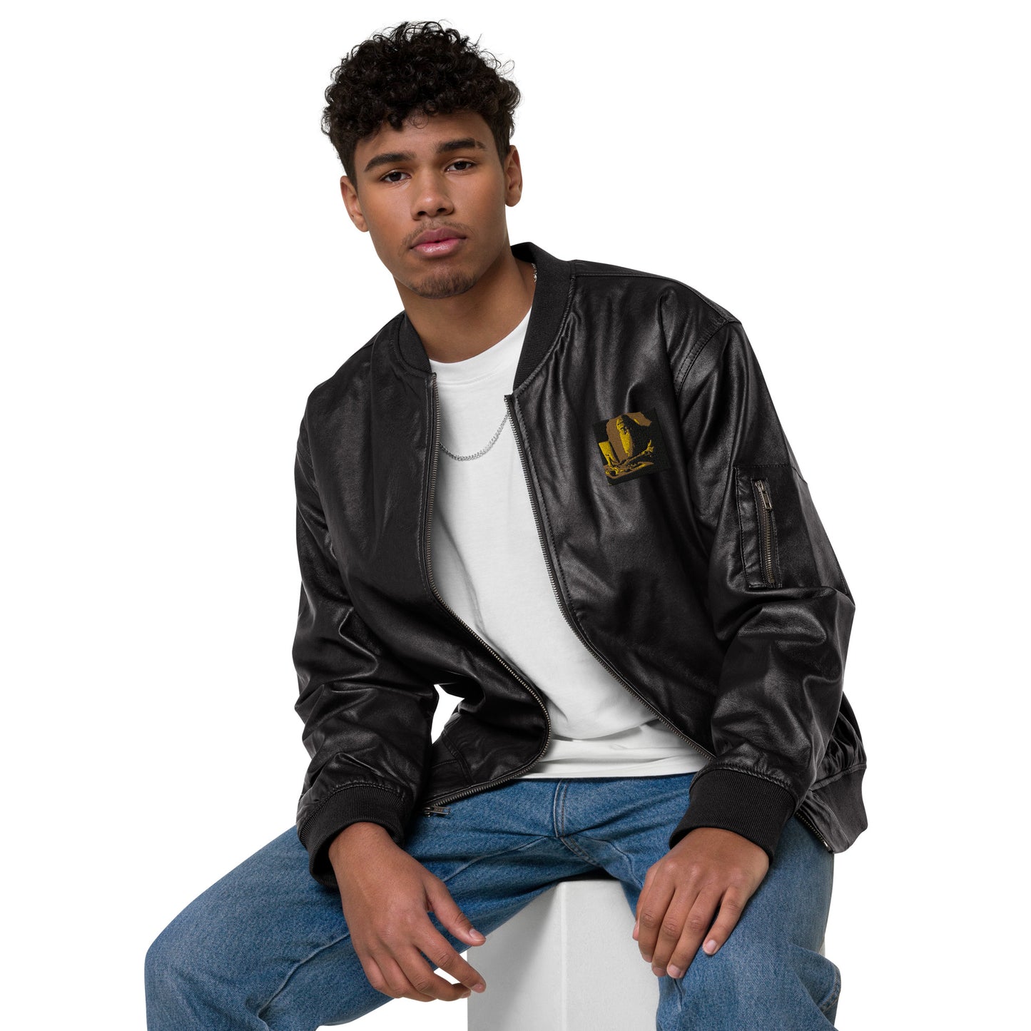 Leather Bomber Jacket - The God Ball Originals by Chris Rabalais (2024)