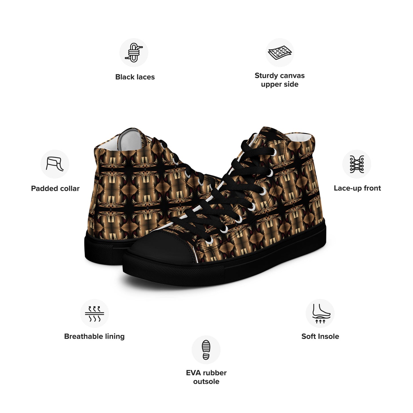 Men’s Premium High Top Canvas Shoes (Full Print) - The God Ball Originals by Chris Rabalais (2024)