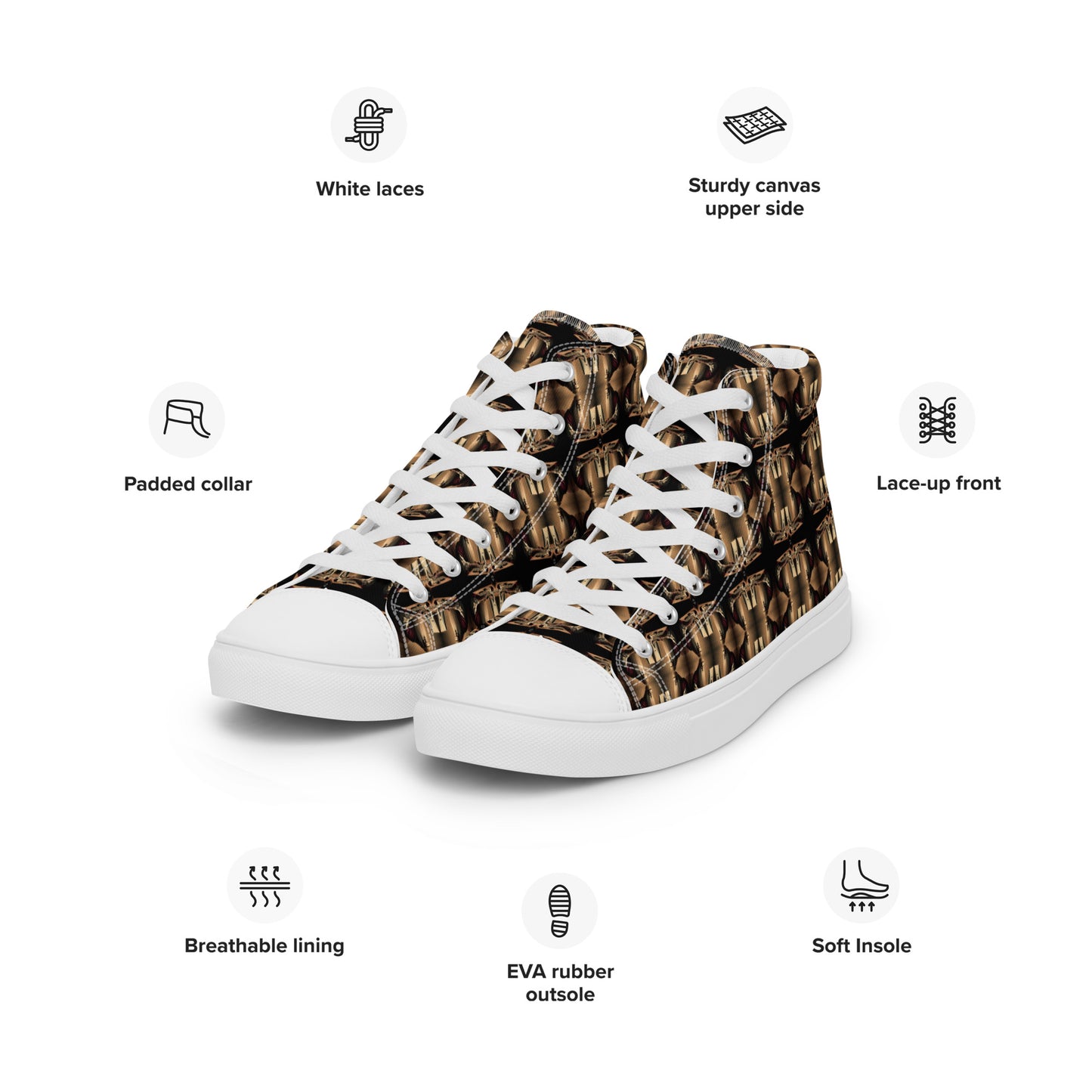 Men’s Premium High Top Canvas Shoes (Full Print) - The God Ball Originals by Chris Rabalais (2024)