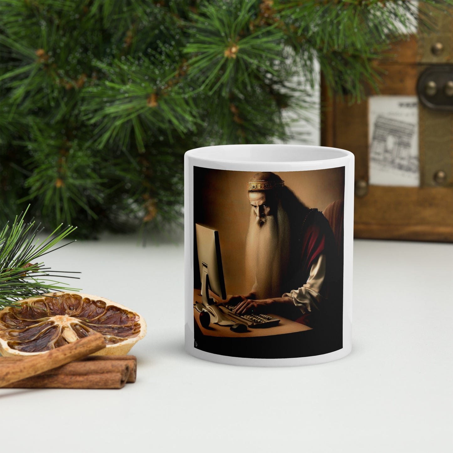 White Glossy Mug - The God Ball Originals by Chris Rabalais (2024)