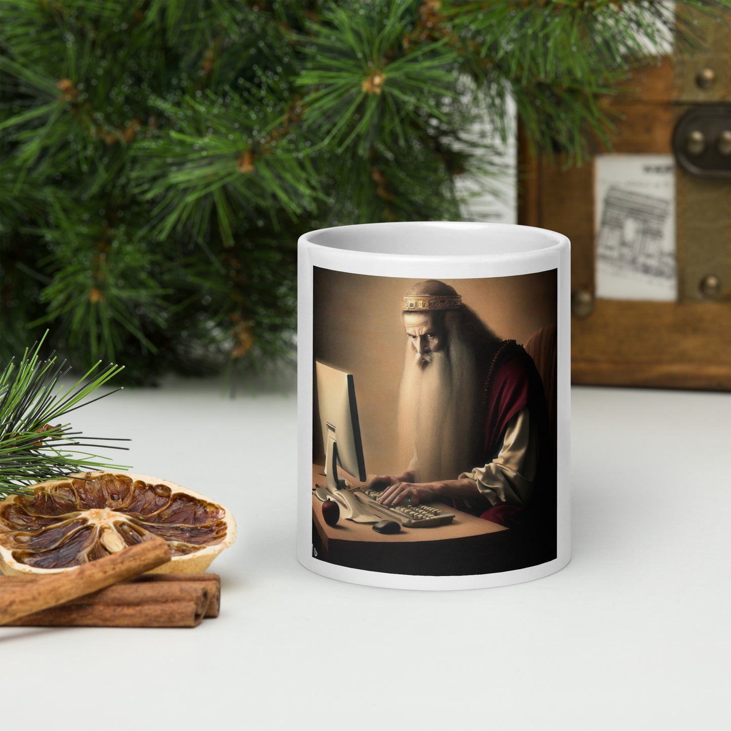 White Glossy Mug - The God Ball Originals by Chris Rabalais (2024)